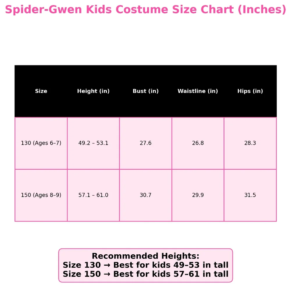 Spider-Gwen Kids Costume – Into the Spider-Verse Girls Halloween Marvel Costume
